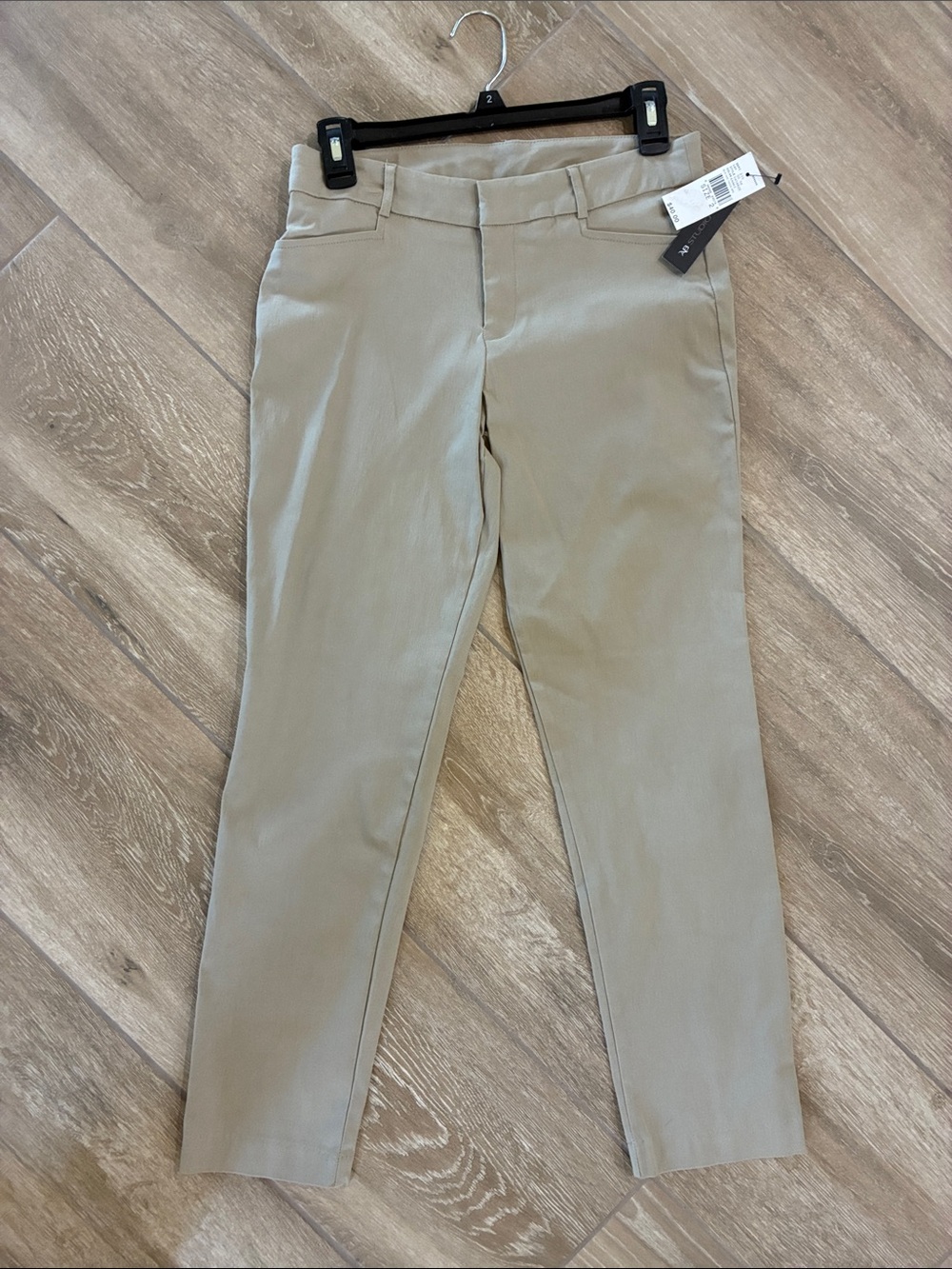 AB Studio Slim Ankle Stretch Pants - Beige